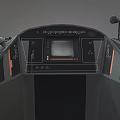 Modern Airplane Cockpit Interior with Dashboard Screens and Control Panels