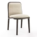Modern Accent Chair with Beige Cushion Dark Wooden Legs Comfortable Backrest and Stylish Design