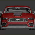 Red Sports Car With Dual Doors Striped Roof Rear Spoiler And Silver Alloy Wheels