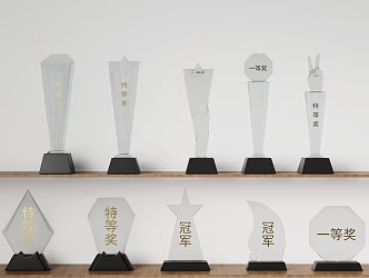 Modern Trophy Crystal Trophy 3d model