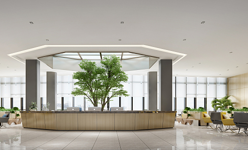 Modern Hall Reception Waiting Hall 3d model