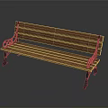 Wooden Public Bench With Metal Armrests And Classic Design For Outdoor Public Areas