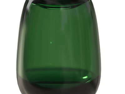 Green Glass Vase Decorative Ornament Set with Modern Design for Home Tabletop Decor 3d model