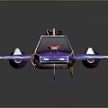 Colorful Geometric Toy Airplane Model With Red Blue Purple Accents And Transparent Details