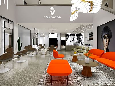 Light Luxury Barber Shop Simple Avant-garde Barber Shop model