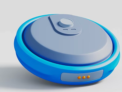Smart Robot Vacuum Cleaner With Blue Color And Automatic Home Floor Cleaning Function 3d model
