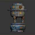 Intricate Chinese Traditional Sculpture Carving With Multi Layered Structure Colorful Patterns And Animal Supports