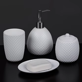 Bathroom Small Soap Box Soap Aromatherapy Bottle Shower Gel Brush Cup Creative Bottle White Jar 3d model