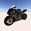 Black Sport Motorcycle With Sleek Aerodynamic Body And Stylish Seat Design