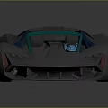 Sleek Gray Supercar With Blue Windows And Red Rims Design