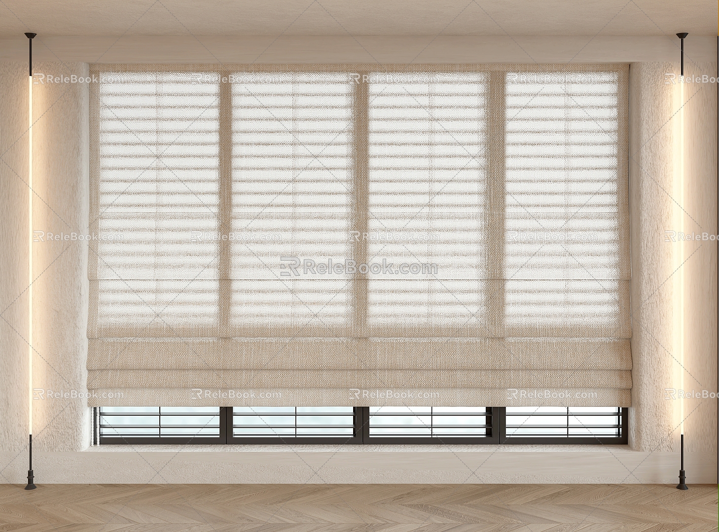 Curtain Shangri-La Curtain Fabric Curtain Curtain Vertical Curtain 3d model