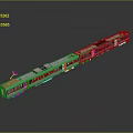 Modern Electric Train With Multiple Carriages Green And White Pantograph On Roof