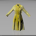 Elegant Yellow Collared Long Sleeved Belted Waist Dress With Timeless Style