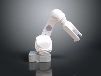 White Smart Robotic Arm With Modern Mechanical Joints For Industrial Automation Tasks 3d model