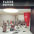 Modern Fashion Clothing Store Interior With Mannequins Red Decor Clothing Racks Display Tables and Lighting