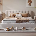 Cozy Kids Room Interior Design With Soft Bed Toys Study Desk And Bear Wall Art