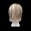 Detailed Realistic Game Movie Character Blonde Hairstyle 3D Model on Black Background