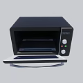 Black Microwave Oven With Open Door Control Panel Buttons And Display Screen