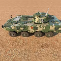 Military Armored Vehicle With Camouflage Paint 6x6 Wheel Drive Mounted Machine Gun For Desert Terrain
