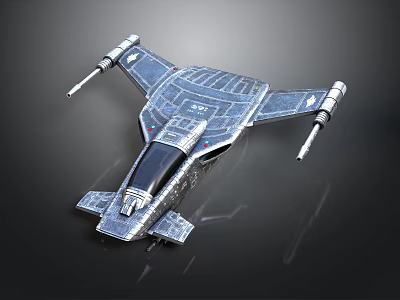 Futuristic Spacecraft Design For Space Exploration With Sleek Structure Multiple Engines And Metallic Texture 3d model