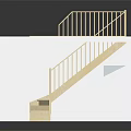 Modern Minimalist Wooden Staircase With Handrail And White Support Structure