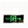 Fire Safety Equipment Safety Exit Sign With Green Illuminated Emergency Exit Indicator