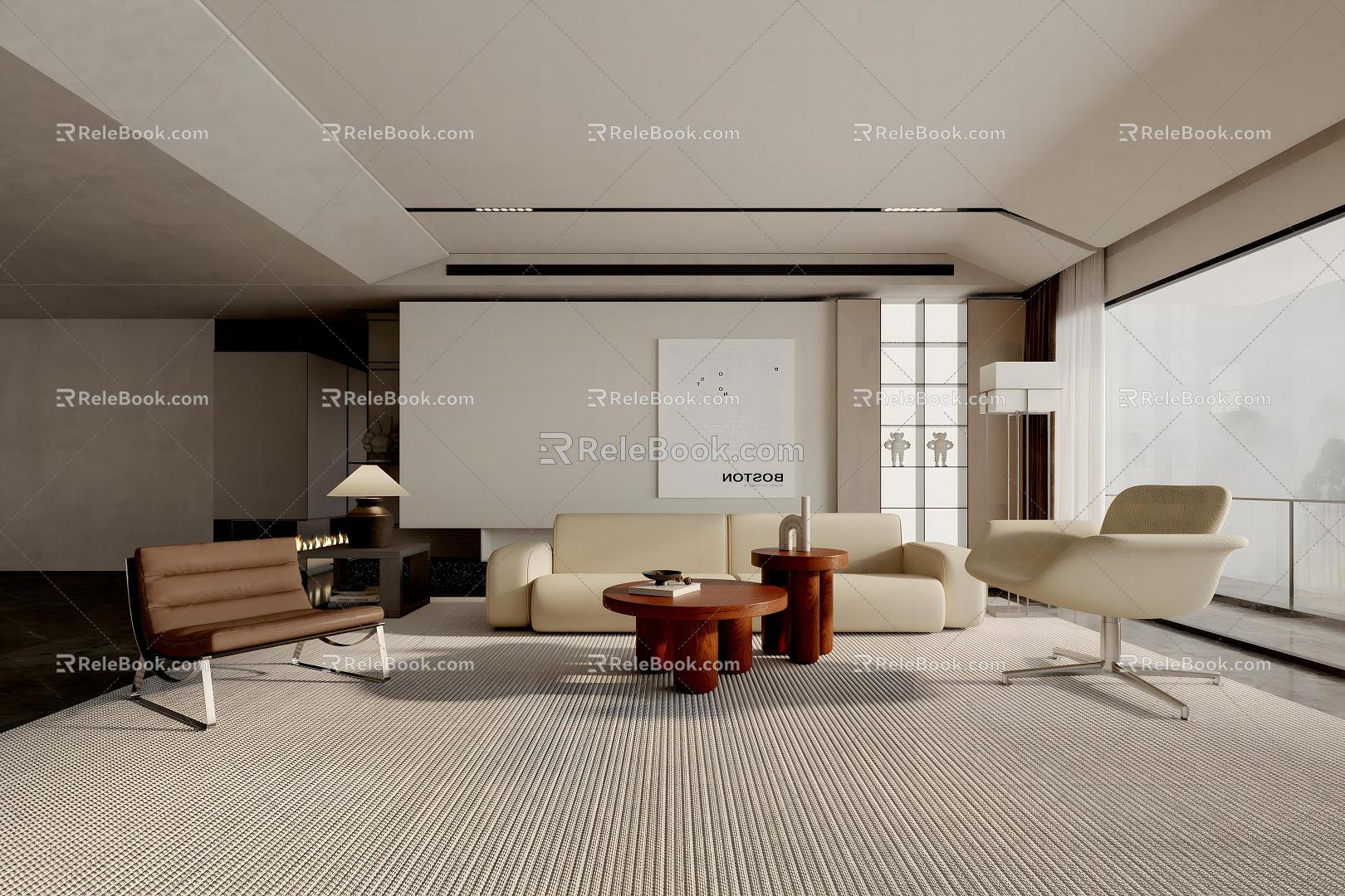 modern living room 3d model