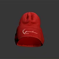 Red Knitted Beanie Hat With White Lettering Stylish Design For Fashion Accessory