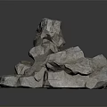 Pile of Natural Gray Rough Textured Stones For Outdoor Decor And Landscaping