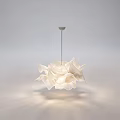 Unique Shaped White Pendant Light With Flower Petal Design And Soft Light Projection