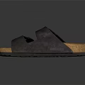 Comfortable Casual Dark Brown Sandals With Double Buckle Straps And Cork Footbed