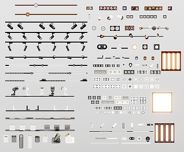 Downlight Spotlight Track Light Magnetic Light 3d model