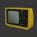 Vintage Yellow Retro Television with Classic Screen and Control Knobs 3d model