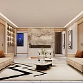 Elegant Luxury Reception Space With Sofas And Artworks