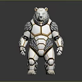 Futuristic Mechanical Bear 3D Model With Armored Body And Metallic Texture