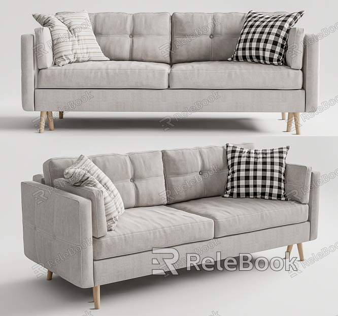 Modern double sofa multiplayer sofa model