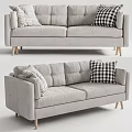 Modern double sofa multiplayer sofa 3d model