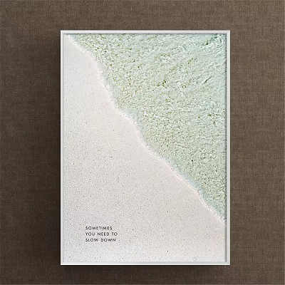 Scenic Landscape Painting Featuring White Sand Beach and Turquoise Green Sea Water with Calm Waves 3d model