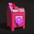 Pink XOXO Themed Machine Decorated With Hearts And Purple Envelope Inside