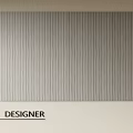 Designer Square Area Rug Featuring Vertical Striped Pattern in Gray Shades 3d model