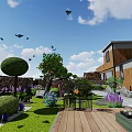 Garden Landscape Design With Greenery Areas Stone Pathways And Colorful Flowers