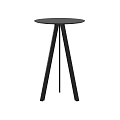 Minimalist Modern Black Round Side Table Featuring Three Slim Legs Design 3d model