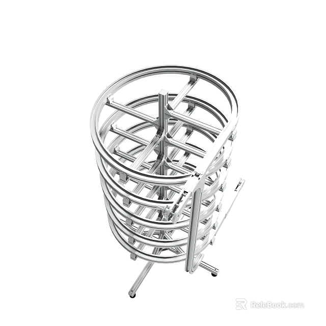 Durable Metal Round Kitchen Utensil Storage Rack With Multi Layer Design 3d model 