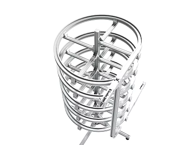 Durable Metal Round Kitchen Utensil Storage Rack With Multi Layer Design 3d model