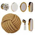 Different Styles of Door Handles with Golden White Glass and Braided Jute Designs