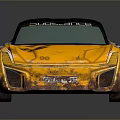 Yellow Worn Sports Car With Black Roof And SUPPERCE NITROMAX Decals