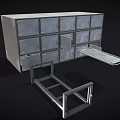 Industrial Metal Storage Cabinets With Multiple Drawers Red Panels And Tray
