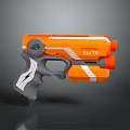 NERF Elite Orange And Gray Pistol Style Toy Blaster With White Stripes And Lightning Pattern