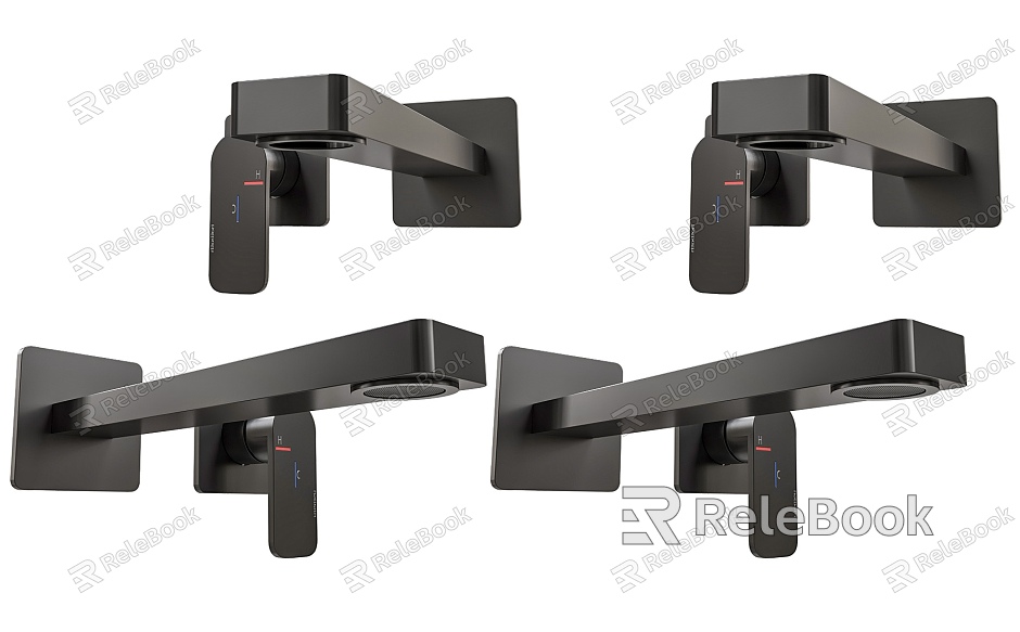 Modern Embedded Shower Faucet Concealed Shower Faucet Wall Faucet Bathroom Faucet Black Matte Metal Faucet model