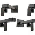 Modern Black Wall Mounted Bathroom Faucets With Sleek Design And Metal Handles